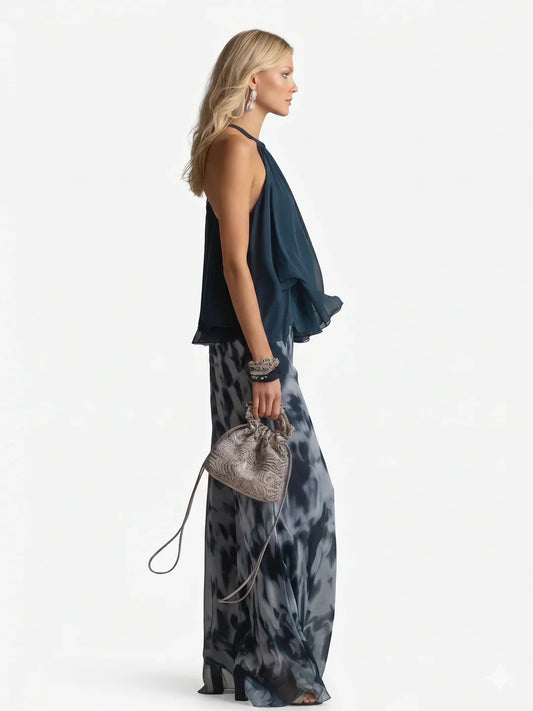 Elegante conjunto de dos piezas en chiffon