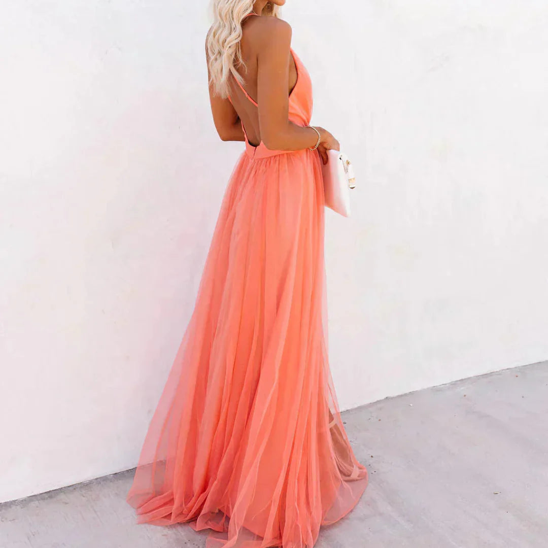 Innova - Vestido largo en color coral