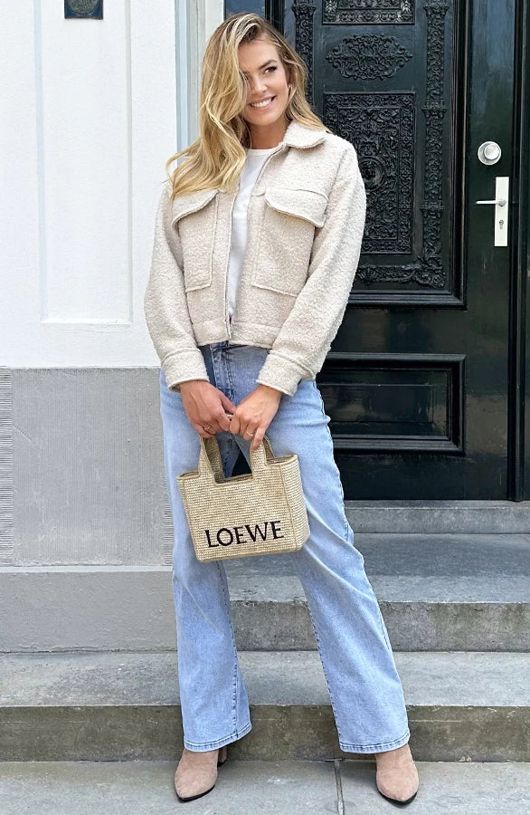 Olivia - Chaqueta bouclé con cremallera