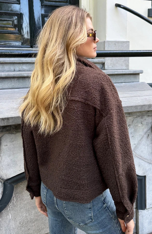 Olivia - Chaqueta bouclé con cremallera