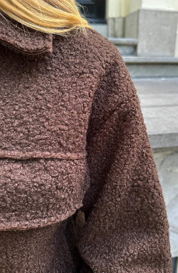 Olivia - Chaqueta bouclé con cremallera