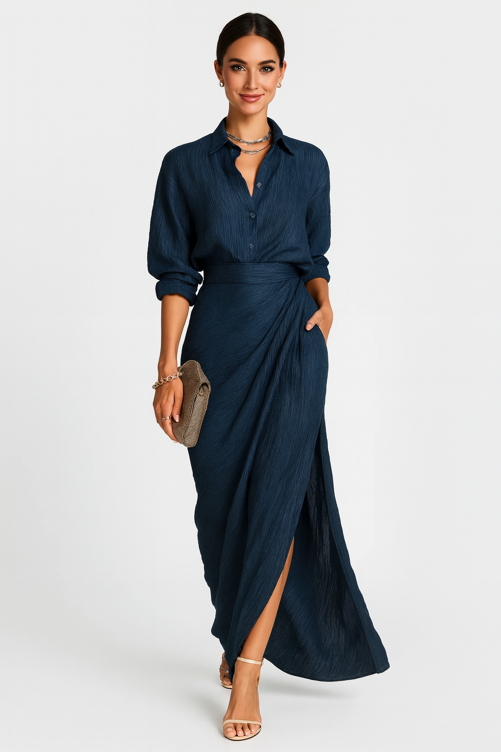 Sofía - Elegante conjunto de camisa y falda larga