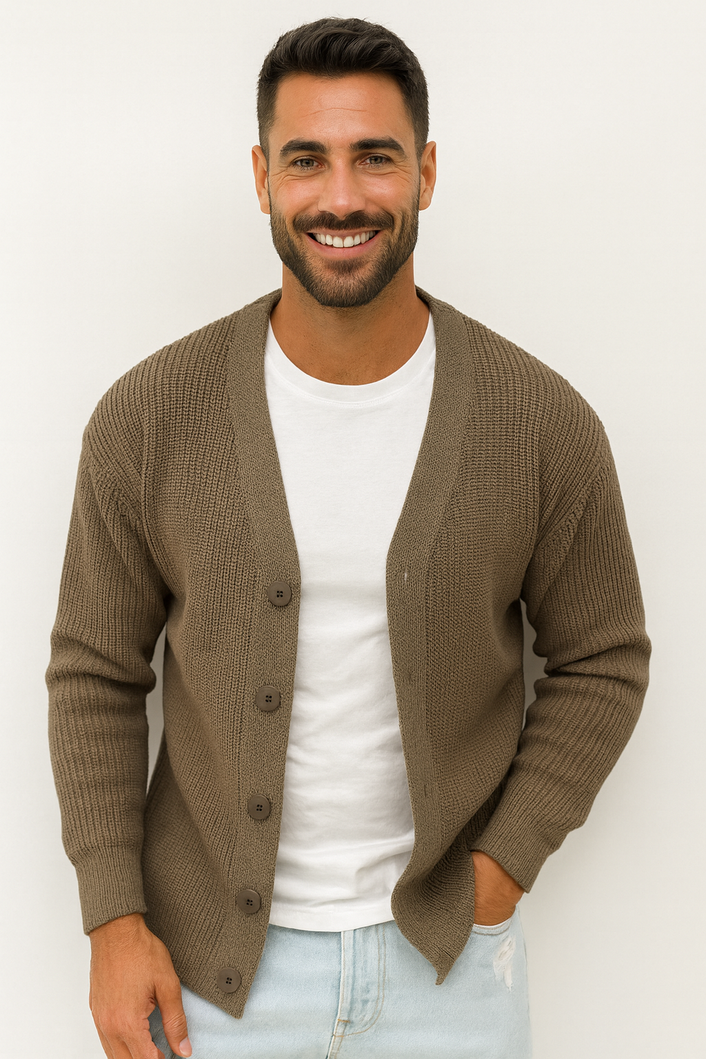 CARDIGAN BÁSICO DE LINO