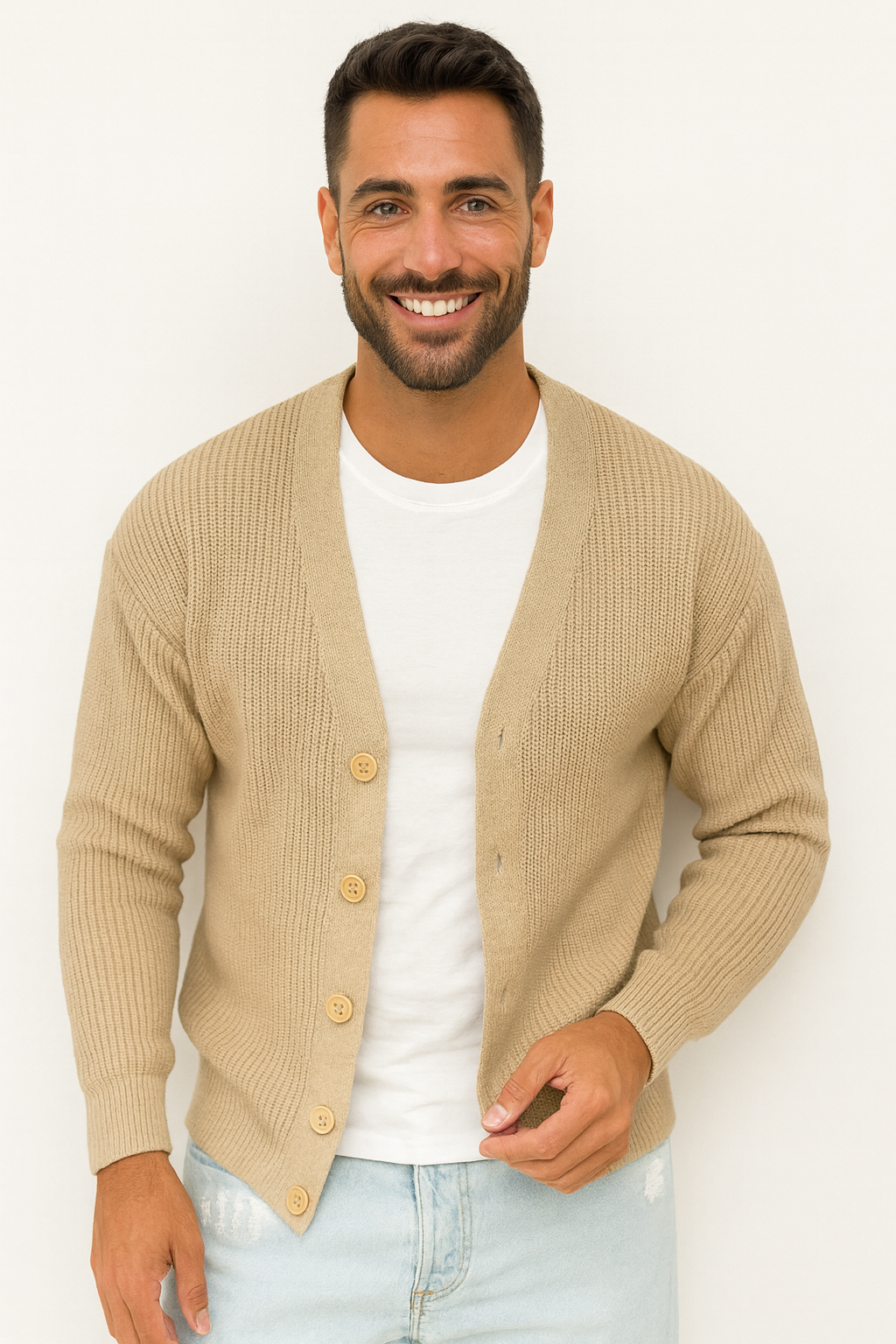 CARDIGAN BÁSICO DE LINO