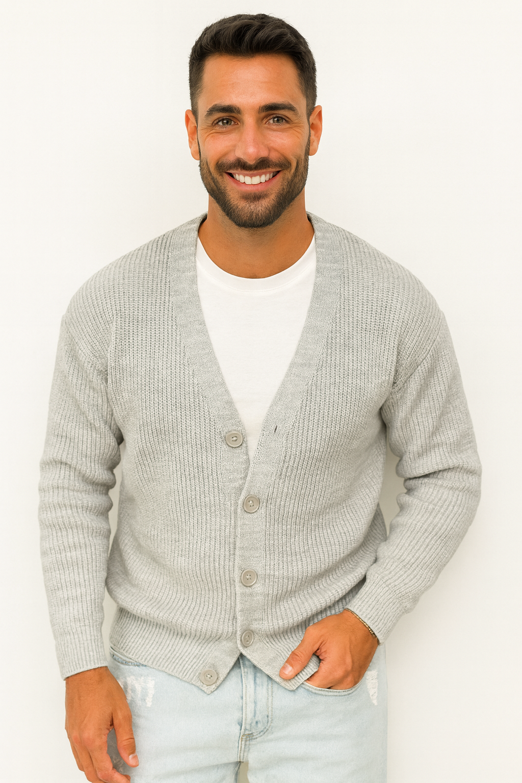 CARDIGAN BÁSICO DE LINO
