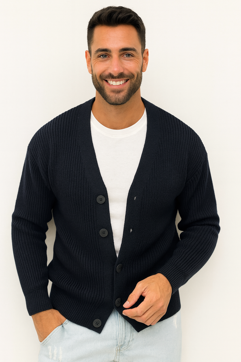 CARDIGAN BÁSICO DE LINO