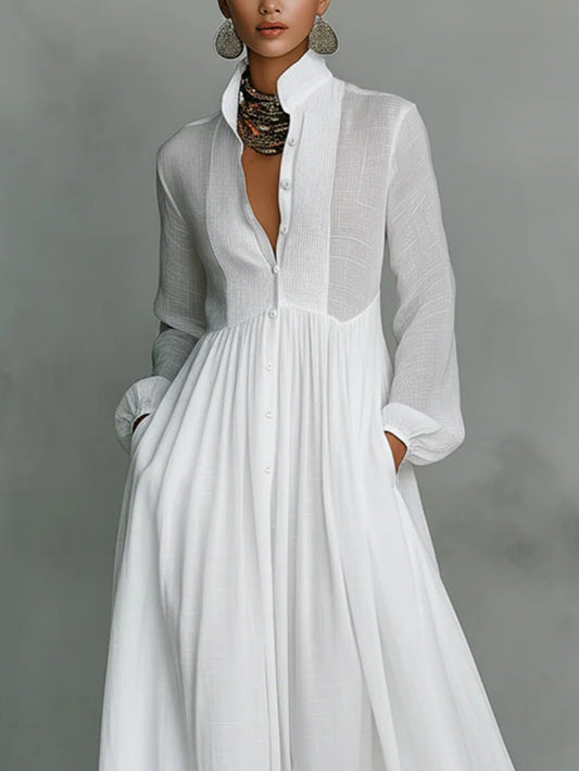 Léonie™ | Maxi vestido minimalista de cuello alto