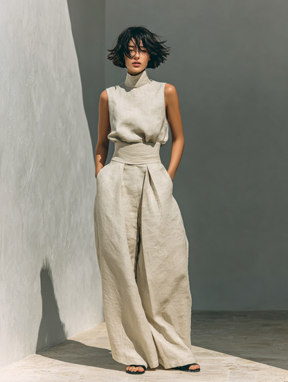Conjunto de camiseta sin mangas y pantalones