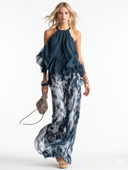 Elegante conjunto de dos piezas en chiffon