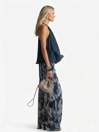 Elegante conjunto de dos piezas en chiffon