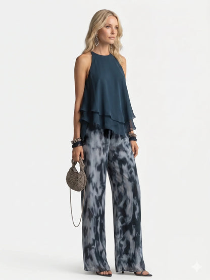 Elegante conjunto de dos piezas en chiffon