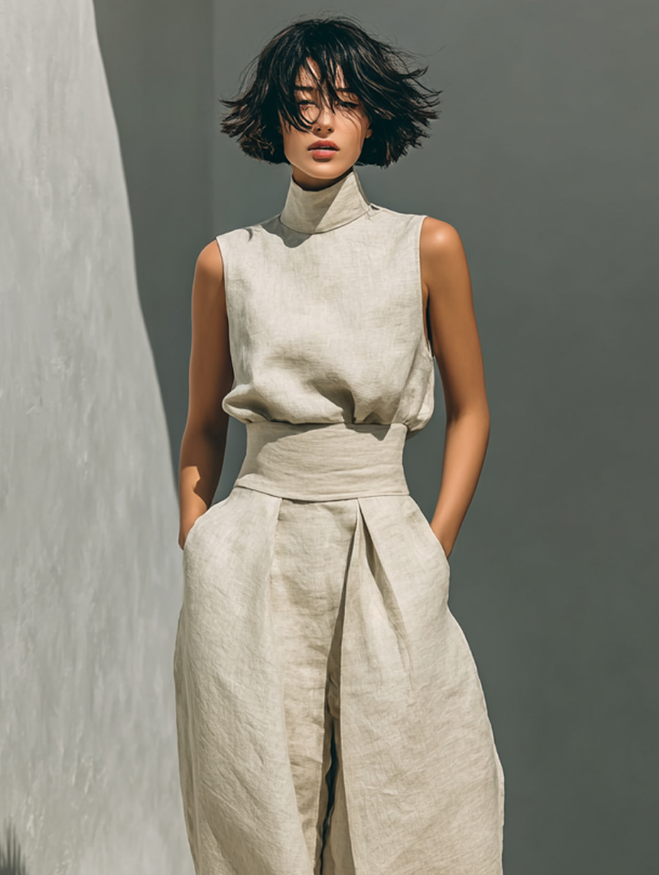 Conjunto de camiseta sin mangas y pantalones
