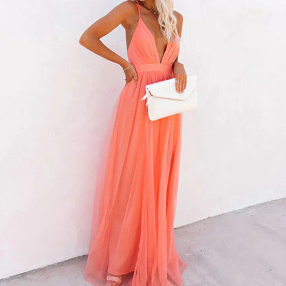 Innova - Vestido largo en color coral