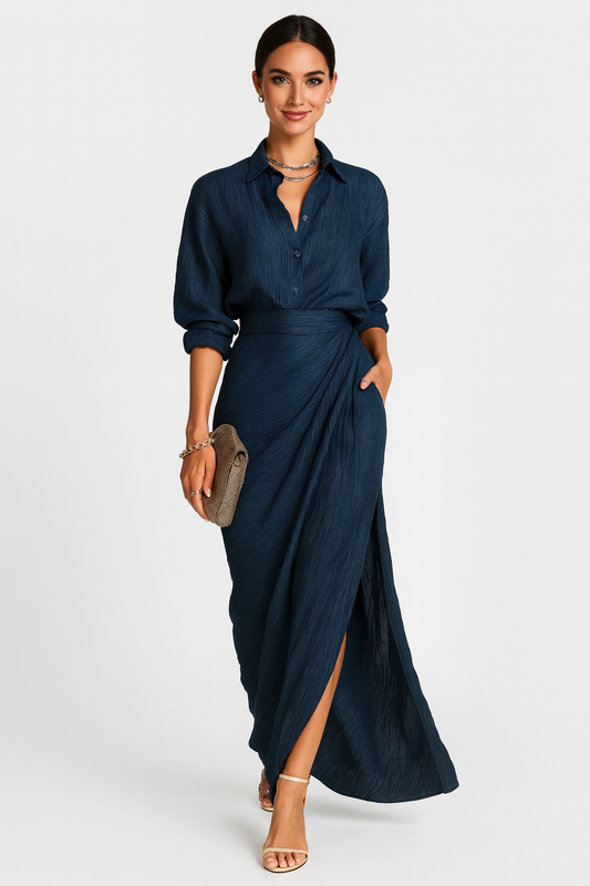 Sofía - Elegante conjunto de camisa y falda larga