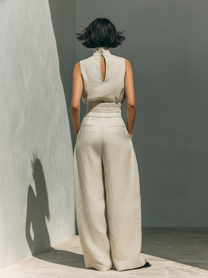 Conjunto de camiseta sin mangas y pantalones