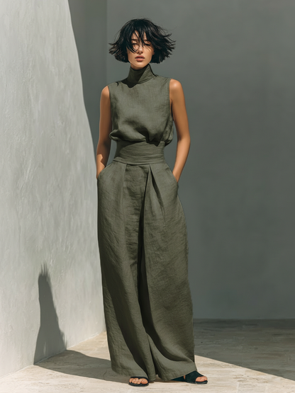 Conjunto de camiseta sin mangas y pantalones