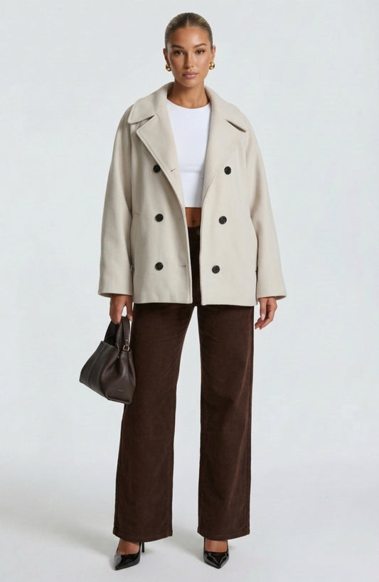 CHAQUETA OVERSIZE  CREMA