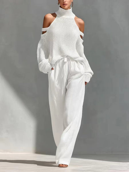 Conjunto moderno de punto y lino