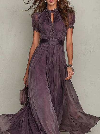 Flavia | Vestido largo violeta con escote