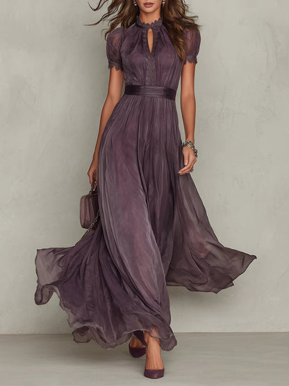 Flavia | Vestido largo violeta con escote