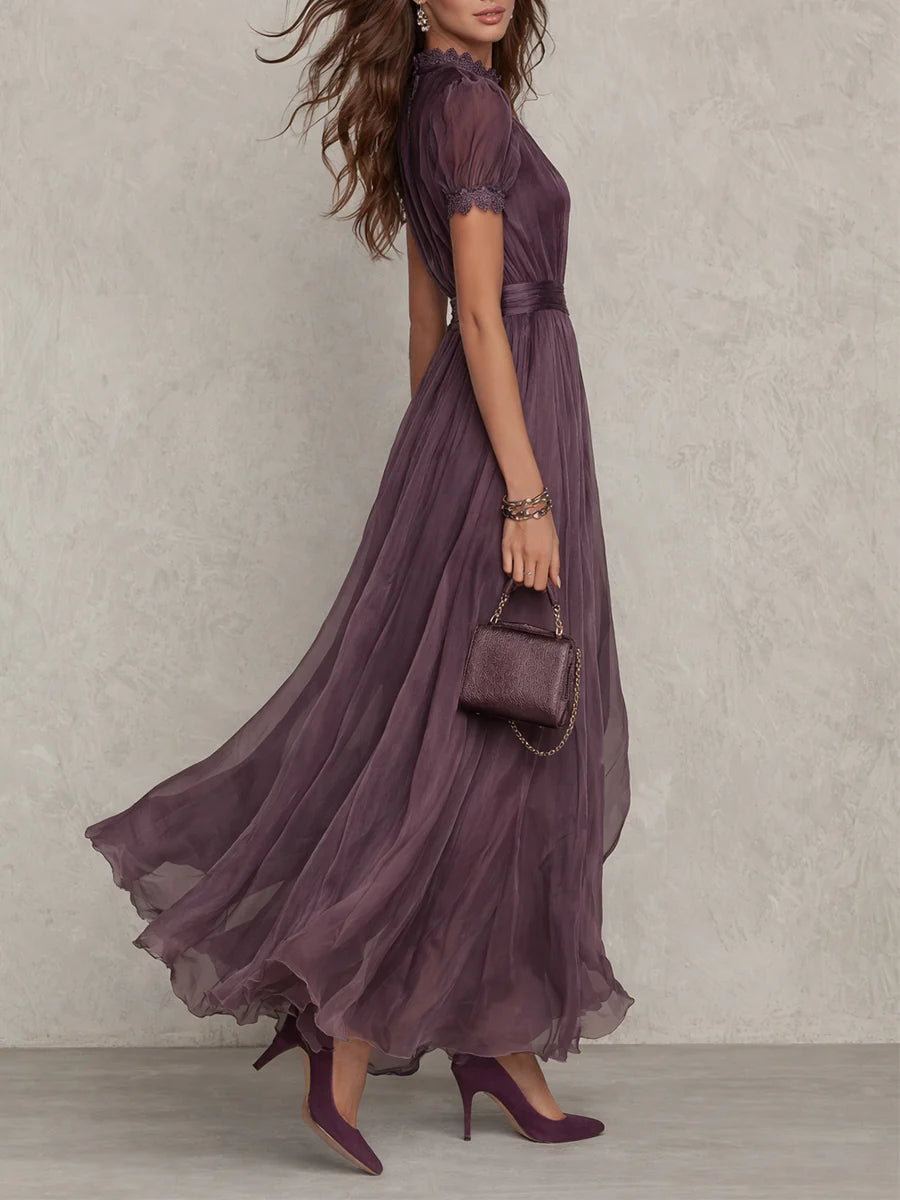 Flavia | Vestido largo violeta con escote