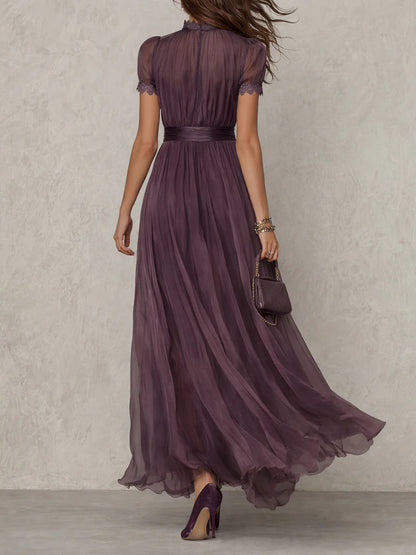 Flavia | Vestido largo violeta con escote