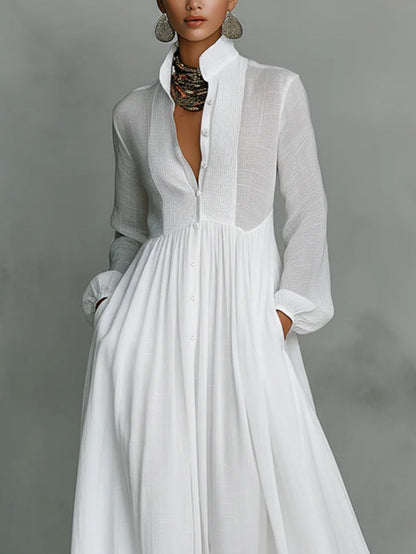 Léonie™ | Maxi vestido minimalista de cuello alto
