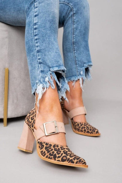 Ana™ | Tacones de Bloque Leopardo