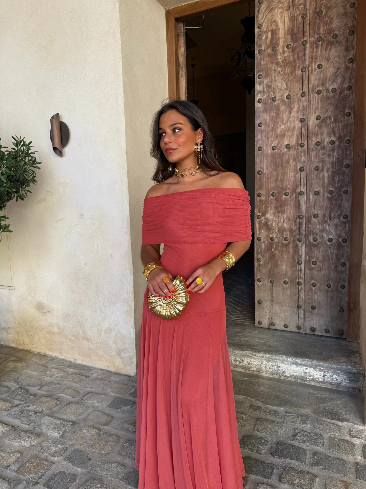 Vestido Toledo en color terracota