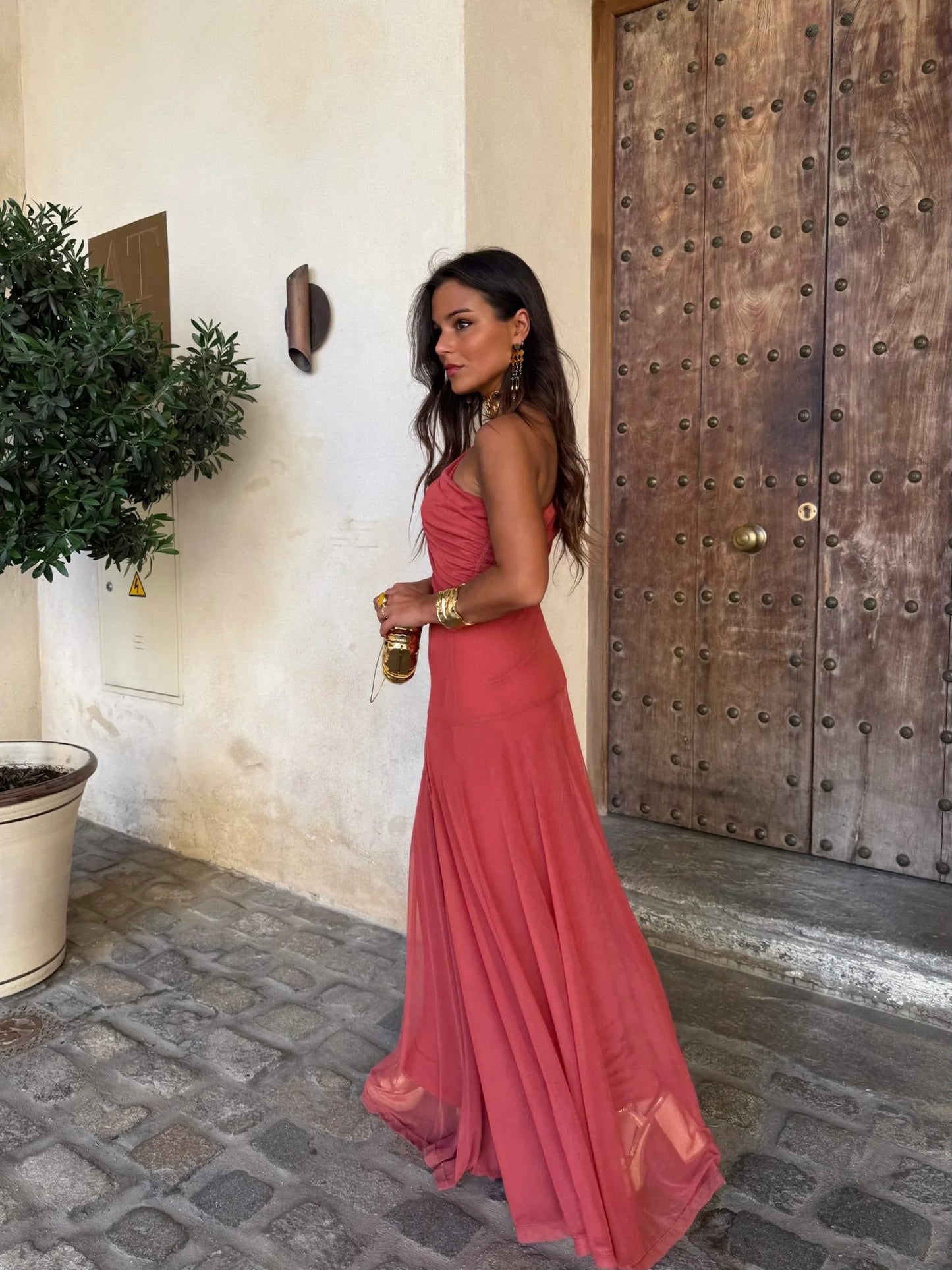 Vestido Toledo en color terracota